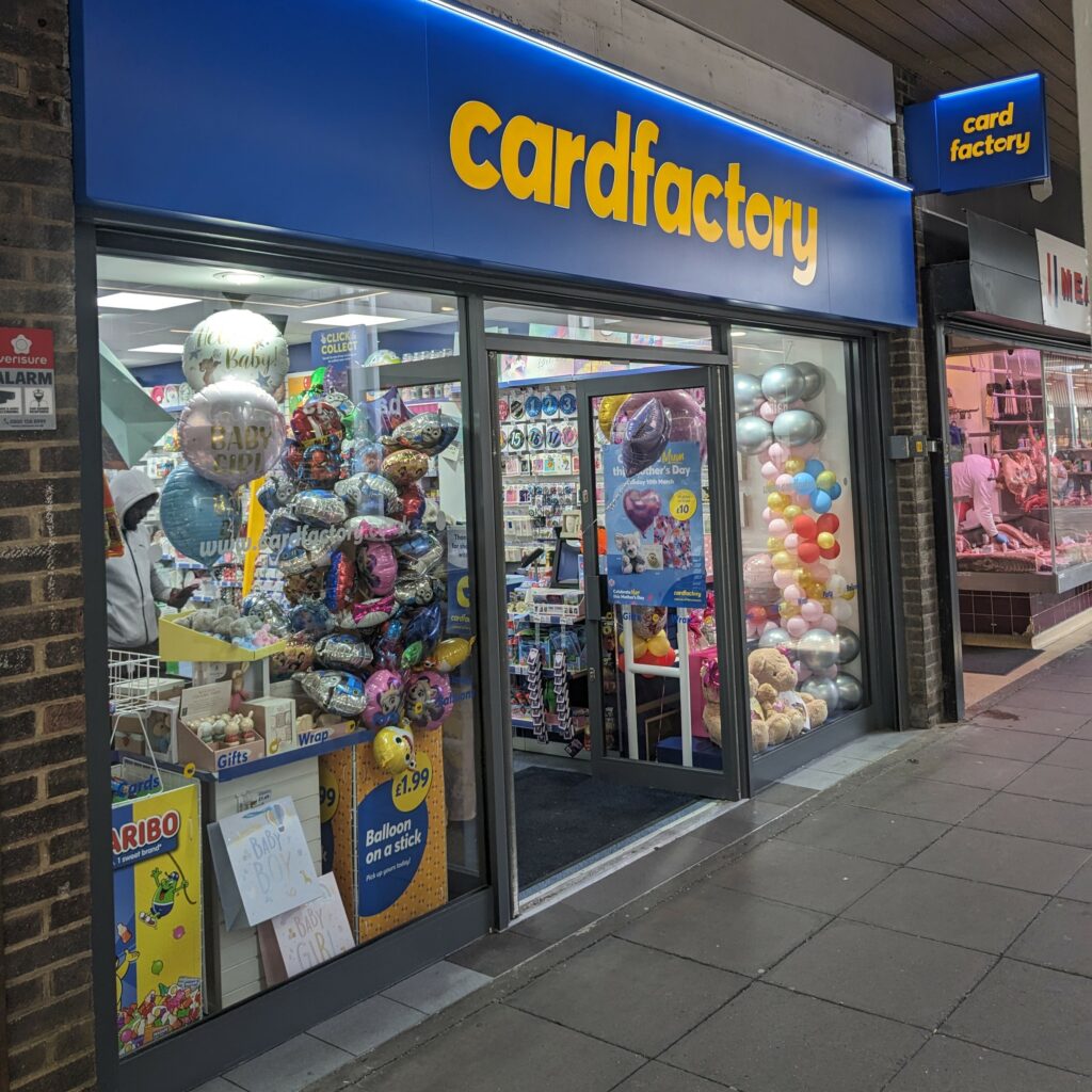 card factory at edmonton green in north london